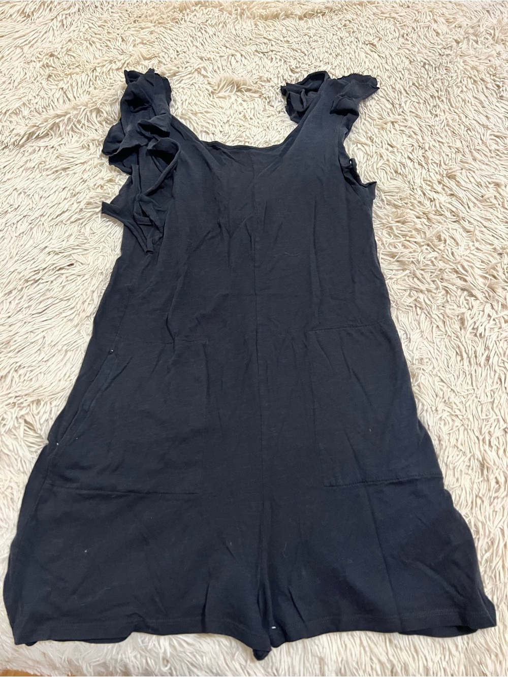 Billabong Black Ruffle-Shoulder Romper